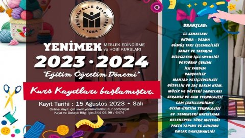 Yenimahalle Belediyesi'nin Meslek Edindirme ve Hobi Kursları’nda kayıtlar başladı 
