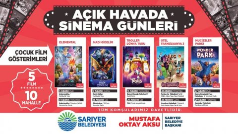 Sarıyer Belediyesi'nin Açık Hava Çocuk Film Gösterimleri başlıyor