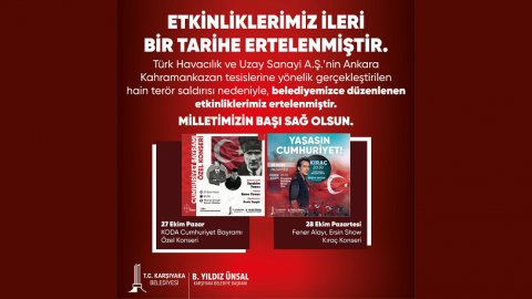 Karşıyaka Belediyesi konser ve törenleri erteledi
