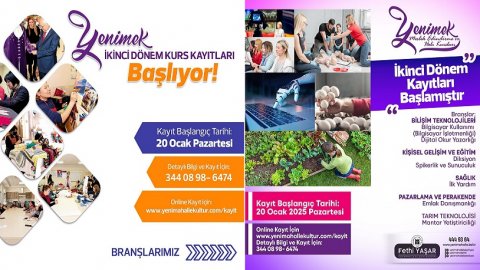 Yenimahalle Belediyesi Meslek Edindirme ve Hobi Kursları’nda ikinci dönem kayıtları başladı