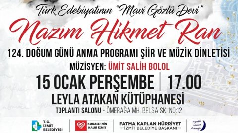 İzmit Belediyesi Nazım Hikmet Ran’ı doğum gününde anacak