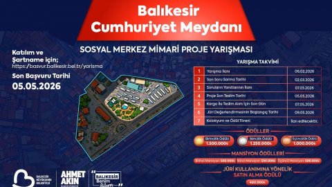 Balıkesir Büyükşehir Belediyesi Cumhuriyet Meydanı için proje yarışması