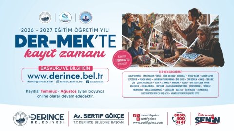 Derince Belediyesi Mesleki Eğitim Kursları'nda kayıtlar başlıyor