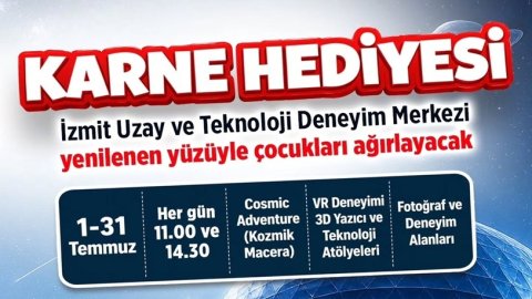 İzmit Belediyesi'nden çocuklara bilim dolu karne hediyesi