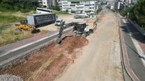 Bursa Büyükşehir Belediyesi'nden Kestel'de Eğitim Caddesi'ni yenileme çalışması