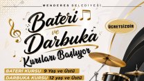 Menderes Belediyesi'nin bateri ve darbuka kursları başlıyor