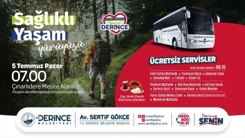 Derince Belediyesi’nden Çınarlıdere Mesire Alanı’nda Sağlıklı Yaşam Yürüyüşü