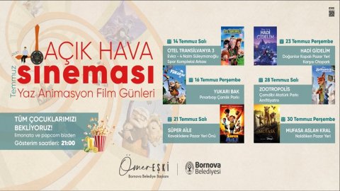 Bornova’da Yaz akşamları Açık Hava Sinemasıyla şenleniyor
