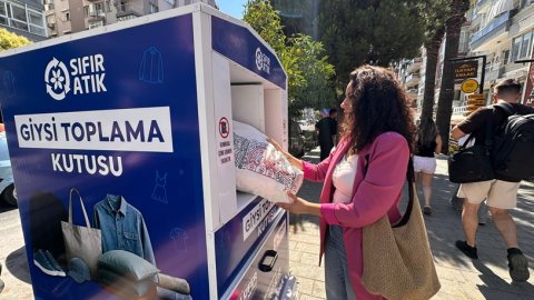 Konaklıların eski giysileri çöpe değil geri dönüşüme gidiyor