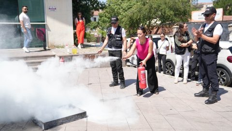 Keçiören Belediyesi'nden personeline Afet Farkındalık ve Yangınla Mücadele Eğitimi