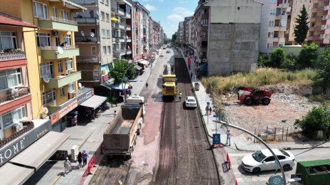 Kocaeli Büyükşehir Belediyesi'nden Şehit Numan Dede Caddesi'nde yenileme çalışması