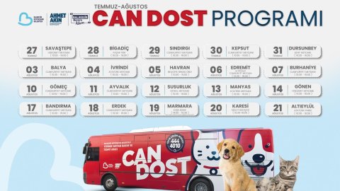 Balıkesir Büyükşehir Belediyesi'nin Can Dost Temmuz-Ağustos takvimi belli oldu
