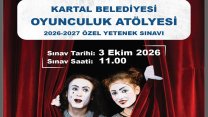 Kartal Belediyesi Oyunculuk Atölyesi Yeni Dönem Öğrencilerini Bekliyor