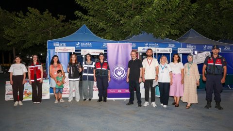 Aliağa’da Bağımlılık ve aile farkındalığı için bilgilendirme stantları kuruldu