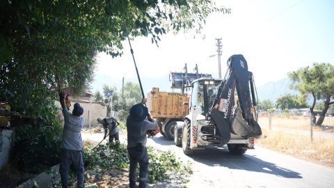 Konyaaltı Belediyesi'nden yangına karşı budama çalışması