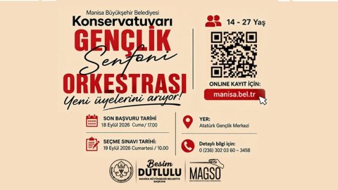 Manisa Büyükşehir Belediyesi Gençlik Senfoni Orkestrası yeni müzisyenlerini arıyor