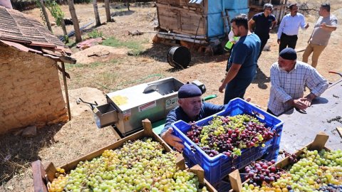 Antalya Büyükşehir Belediyesi'nden üzüm üreticilerine makine desteği